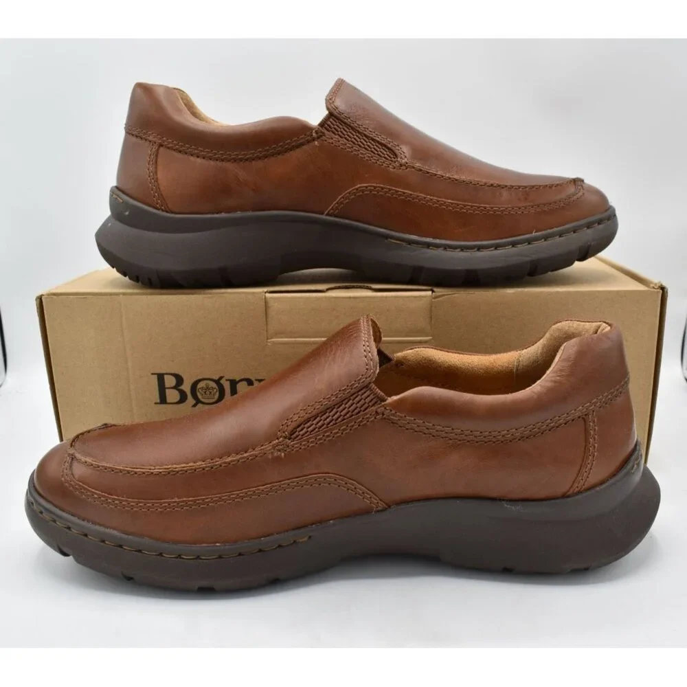 Born Mens Size‎ 10 Cambridge British Tan Leather Loafers Shoes